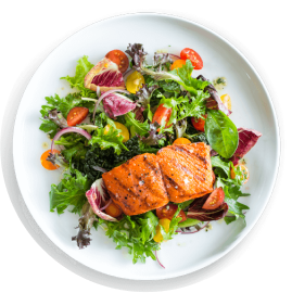 Salad with salmon